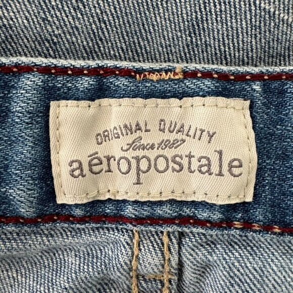 y2k Aeropostale Hailey Light Wash Low Rise Retro Loose Fit Flare Jeans Size 14 - Picture 4 of 7